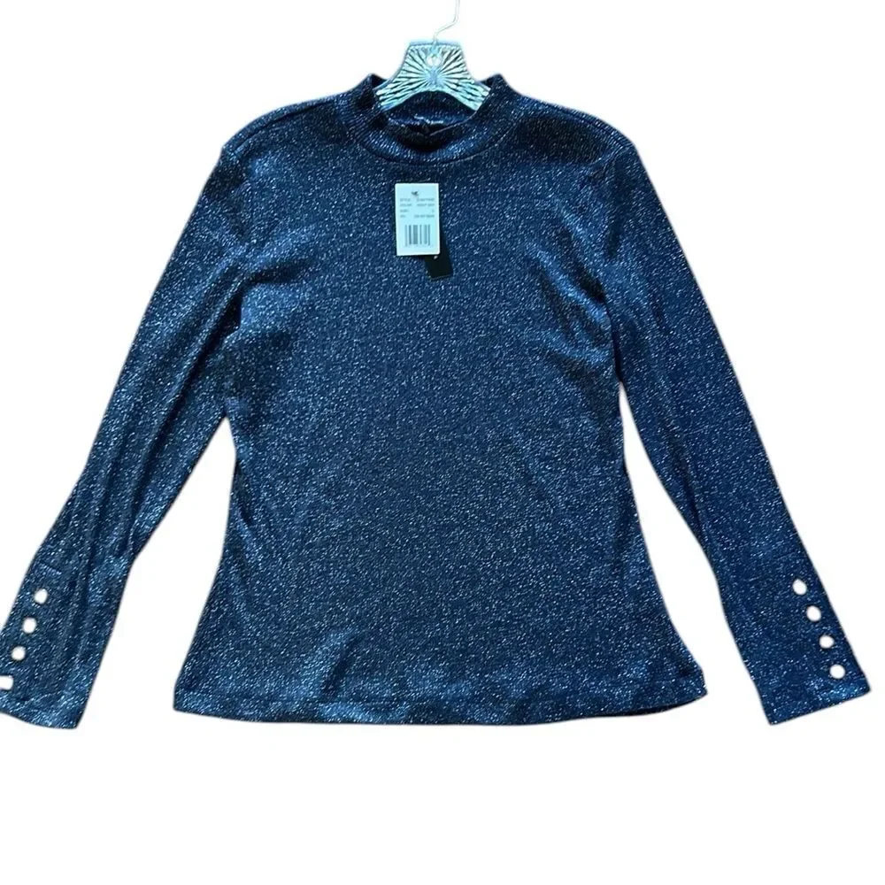 NEW Violets & Roses Navy Blue Sweater